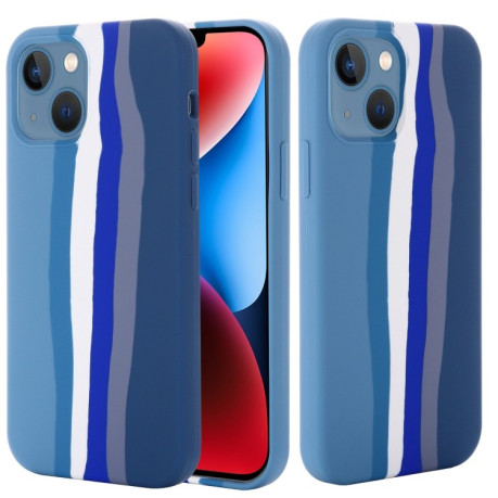 Силиконовый чехол Rainbow Liquid Silicone для  iPhone 15-синий