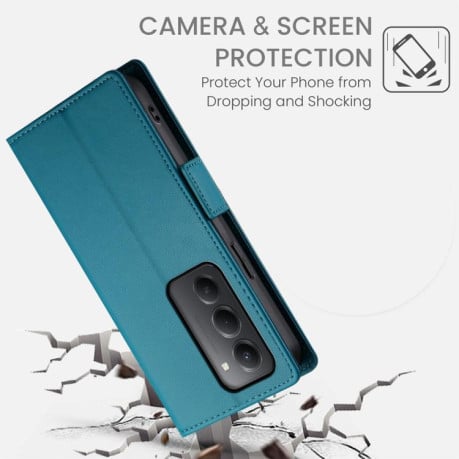 Чохол-книжка Side Buckle Magnetic Frosted Leather на Xiaomi Redmi 15 5G / 4G EU 171mm - синій