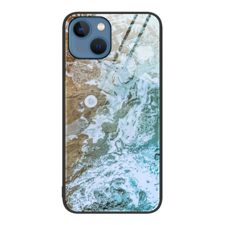 Протиударний скляний чохол Marble Pattern Glass на iPhone 14 - Beach