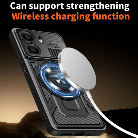 Ударозахисний чохол Armor Rotating Holder MagSafe на OPPO Reno13 F 5G - червоний