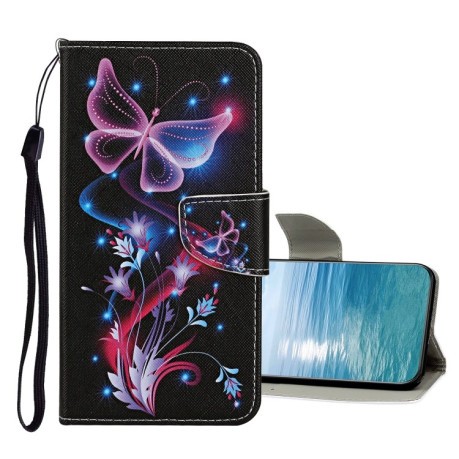 Чехол-книжка Colored Drawing Pattern для Samsung Galaxy A13 4G - Fluorescent Butterfly
