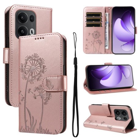 Чехол-книжка Dandelion Embossed Pattern Flip Leather для OPPO Reno13 Pro Global - золото