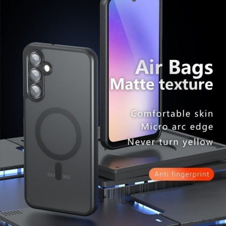 Противоударный чехол Armor MagSafe Precise Hole PC Hybrid TPU для Samsung Galaxy A56 5G - черный
