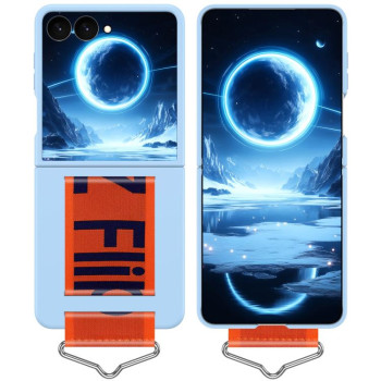 Пластиковий чохол Escase з ремінцем-браслетом на Samsung Galaxy Flip8 5G — блакитний