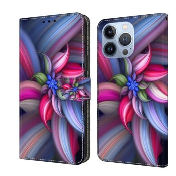 Чехол-книжка Crystal 3D Shockproof Protective Leather для iPhone 15 Pro Max - Colorful Flower