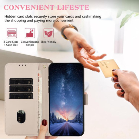 Чехол-книжка Metal Bow Leather для Xiaomi Redmi Note 14 4G 164.84mm- Apricot