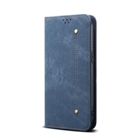 Чехол книжка Denim Texture Casual Style на Motorola Edge 60 Fusion - синий