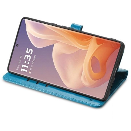 Чехол-книжка Cat and Dog для Motorola Moto G85 - синий