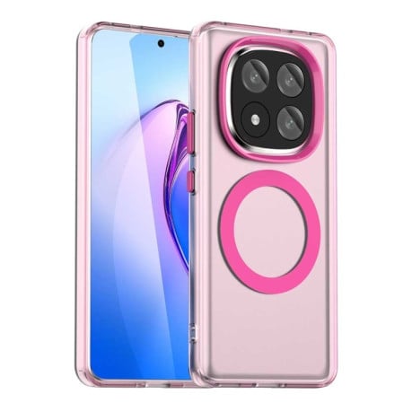 Противоударный чехол MagSafe Holder PC Hybrid для Xiaomi Redmi Note 14 Pro+ 5G - красный