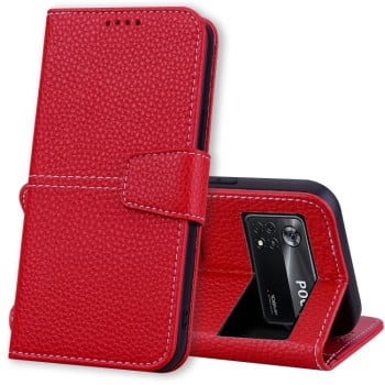Чохол-книжка Litchi RFID Leather для Xiaomi Poco X4 Pro 5G - червоний