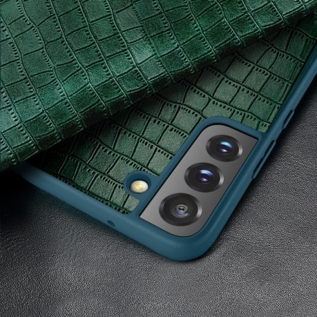 Чехол-книжка Crocodile Texture Display для Samsung Galaxy S22 5G - серебристый