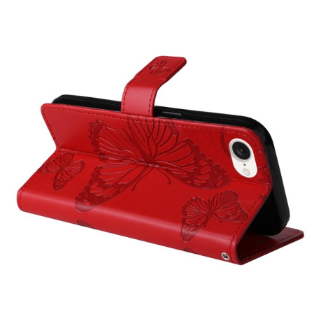 Чехол-книжка Embossed Butterfly для iPhone 16e - красный