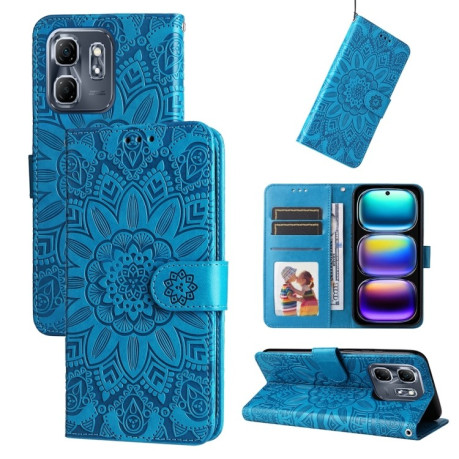 Чехол-книжка Embossed Sunflower для Infinix Hot 50i / Smart 9 - синий