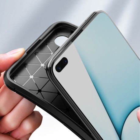 Ударозахисний чохол HMC Carbon Fiber Texture на Realme X50/X3 - синій