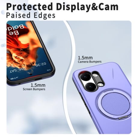 Чохол Metal Rotation Holder MagSafe TPU Hybrid PC з металевим поворотним тримачем і MagSafe на Xiaomi Redmi Turbo 5 Max 5G / Poco X8 Pro Max 5G — фіолетовий