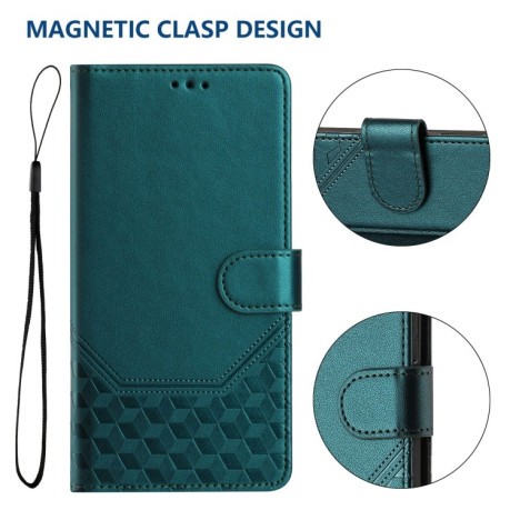 Чохол-книжка Embossing Stripe RFID для Realme 13+ 5G/13 Pro 5G/13 Pro+ - Peacock Green