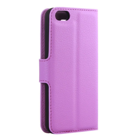 Чохол-книжка Litchi Texture на iPhone 5/ 5S/ SE - фіолетовий