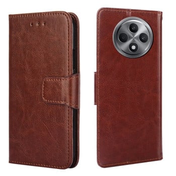 Чехол-книжка Crystal Texture для OPPO Reno12 F/12 FS 5G - коричневый