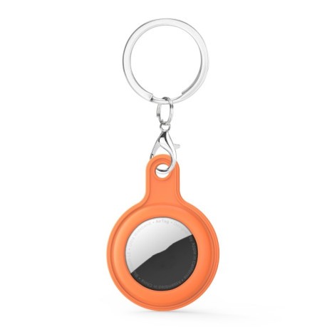 Силиконовый брелок Gel Leather с кольцом для AirTag - оранжевый
