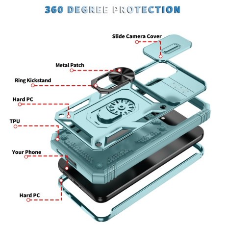 Протиударний чохол Sliding Camshield Samsung Galaxy S23 FE 5G - зелений