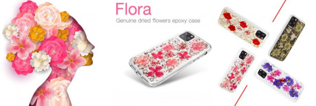 Чехол X-Fitted  FLORA с натуральными цветками для iPhone 12 mini- Pink flower