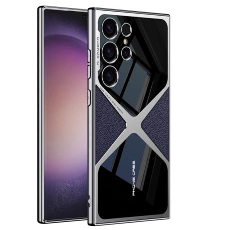 Протиударний чохол GKK Leather Electroplating Supersonic Speed Shockproof для Samsung Galaxy S25 Ultra 5G - синій