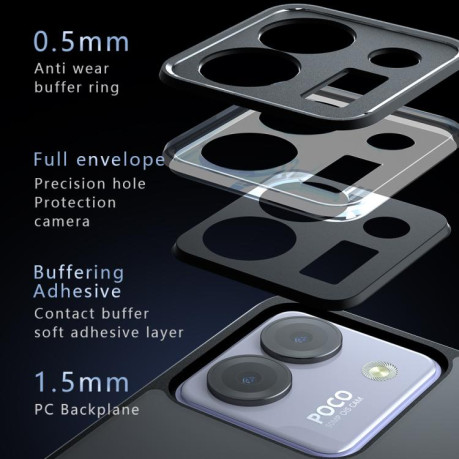 Противоударный чехол Armor Precise Hole PC Hybrid TPU для Xiaomi Poco M7 Pro 5G - прозрачный
