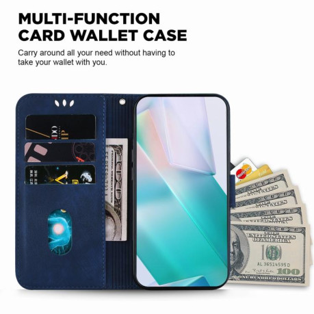 Чехол-книжка Little Tiger Embossed Leather на  Xiaomi Redmi Note 14 4G 164.48mm - синий