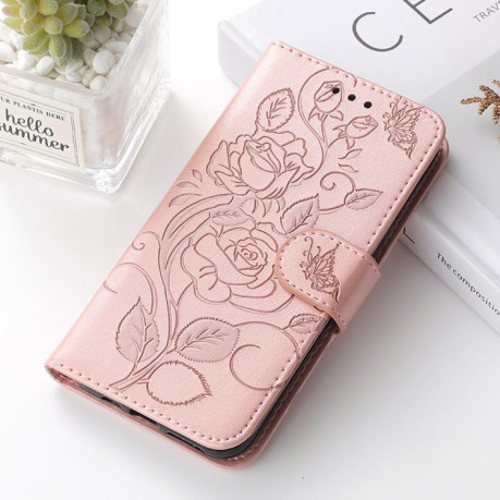 Чехол-книжка Rose Butterfly Embossed Leather для Realme 14 Pro+ - золото
