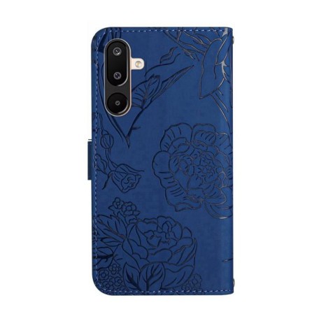Чехол-книжка Embossed Butterfly для Samsung Galaxy M16 5G - синий