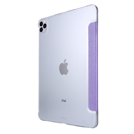 Чехол-книжка Silk Texture Three-fold на iPad Pro 12.9 (2021/2020) - фиолетовый