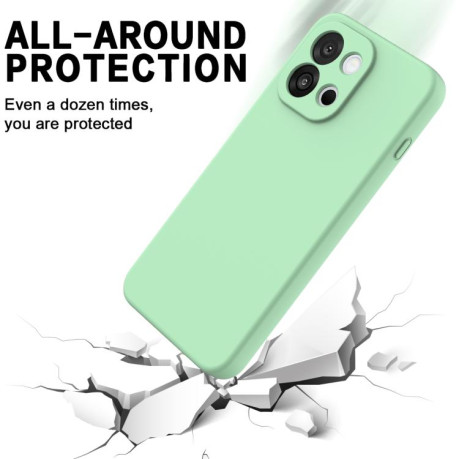 Силиконовый чехол Solid Color Liquid Silicone на OnePlus 13T - зеленый