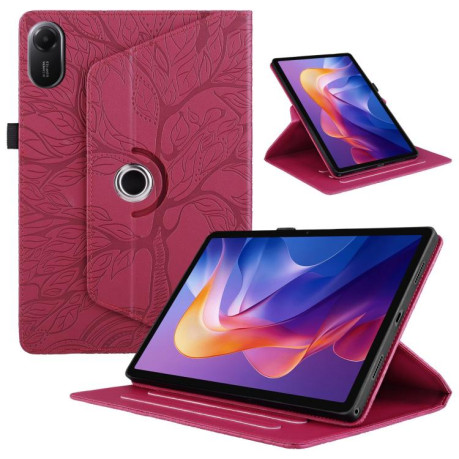 Чехол-книжка Tree Life Embossed Rotation Leather для Xiaomi Redmi Pad 2 - красный