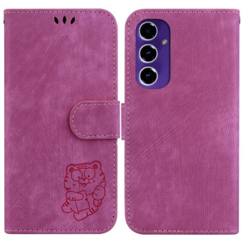 Чохол-книжка Little Tiger Embossed Leather для Samsung Galaxy S24 FE 5G - пурпурно-червоний