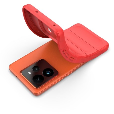 Силиконовый чехол Magic Flannel для Realme GT 7 Pro 5G - винно-красный