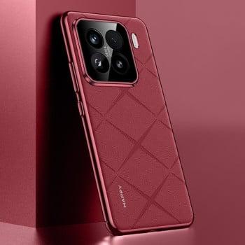 Противоударный чехол Plain Skin для Xiaomi 15 Pro - винно-красный