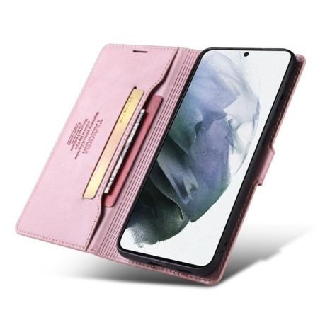 Чехол-книжка TAOKKIM Skin Feel для Samsung Galaxy S21 FE - розовый
