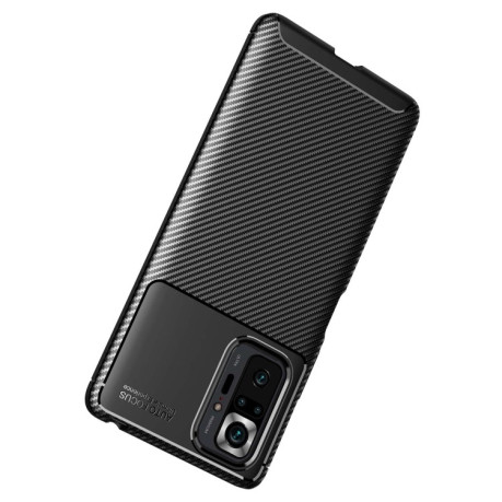 Ударозащитный чехол HMC Carbon Fiber Texture на Xiaomi Redmi Note 10 Pro / Note 10 Pro Max - черный