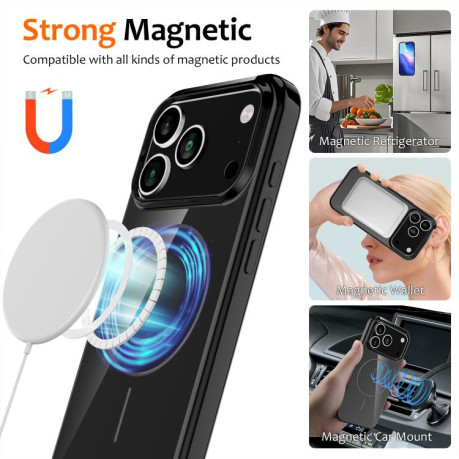 Противоударный чехол Glossy TPU Shockproof MagSafe на iPhone 17 Pro - черный
