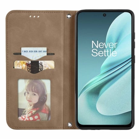 Чохол-книжка Retro Skin Feel Business Magnetic для OnePlus Nord N30 SE - коричневий