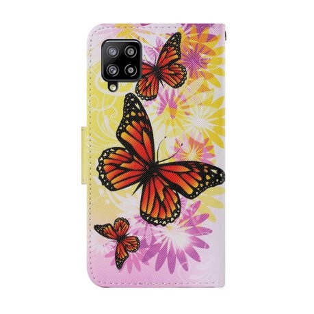 Чохол-книжка Coloured Drawing Pattern для Samsung Galaxy M32/A22 4G - Chrysanthemum Butterfly