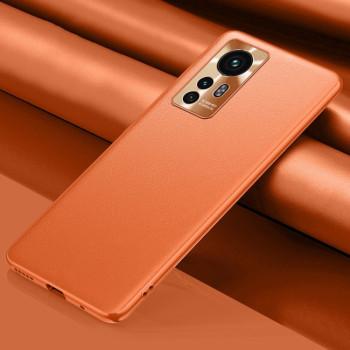 Противоударный чехол Plain Skin для Xiaomi Mi 12 Pro 5G - оранжевый