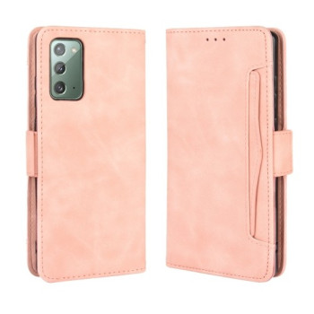 Кожаный чехол-книжка Wallet Style Skin на Samsung Galaxy S20 FE - розовый