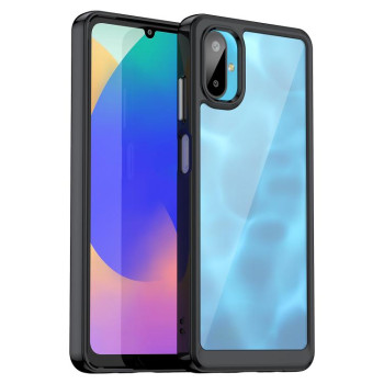 Протиударний чохол Colorful Acrylic Series із кольоровою силіконовою боковиною на Samsung Galaxy M06 5G - чорний