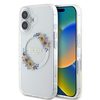 Оригинальный чехол Guess IML Flowers Wreath MagSafe для iPhone 16 - Clear