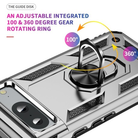 Противоударный чехол HMC 360 Degree Rotating Holder на Google Pixel 8a - серебристый