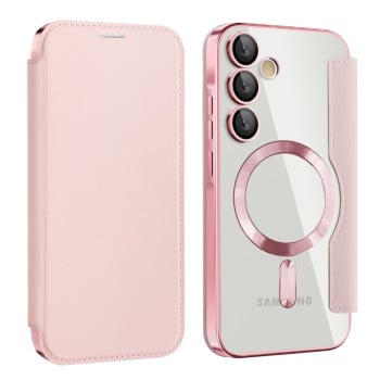 Чохол-книжка Shield MagSafe RFID Anti-theft Leather для Samsung Galaxy A35 5G - рожевий