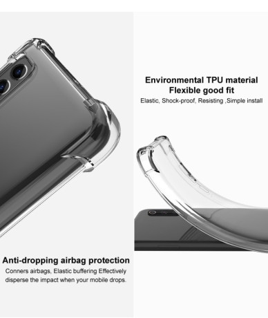 Противоударный чехол IMAK All-inclusive Airbag на Xiaomi Redmi K40 Pro - прозрачный