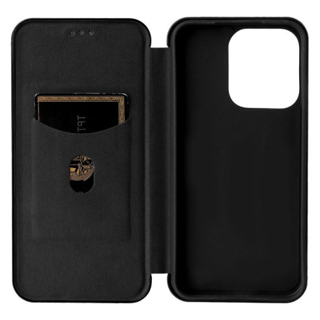 Чехол-книжка Carbon Fiber Texture на OPPO Reno14 Global / Reno14 F — чёрный