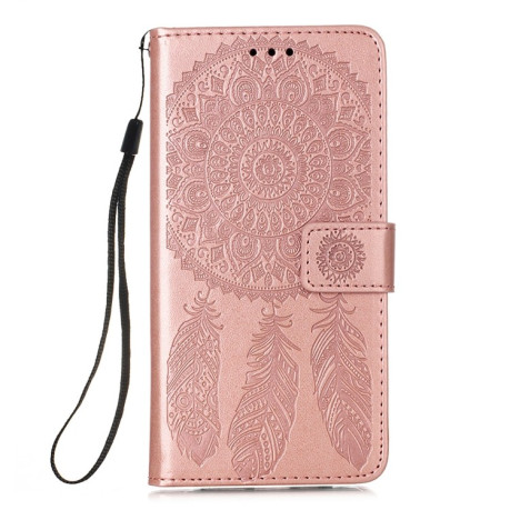 Чехол-книжка Dream Catcher Printing на Samsung Galaxy A02s - розовое золото
